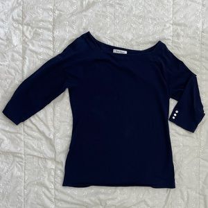 Navy 3/4 sleeve shirt - White House Black Market - Medium